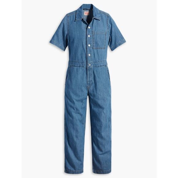 Levi's Short Sleeve Heritage Jumpsuit Size XS NWT Classic Form Flattering - Picture 3 of 15